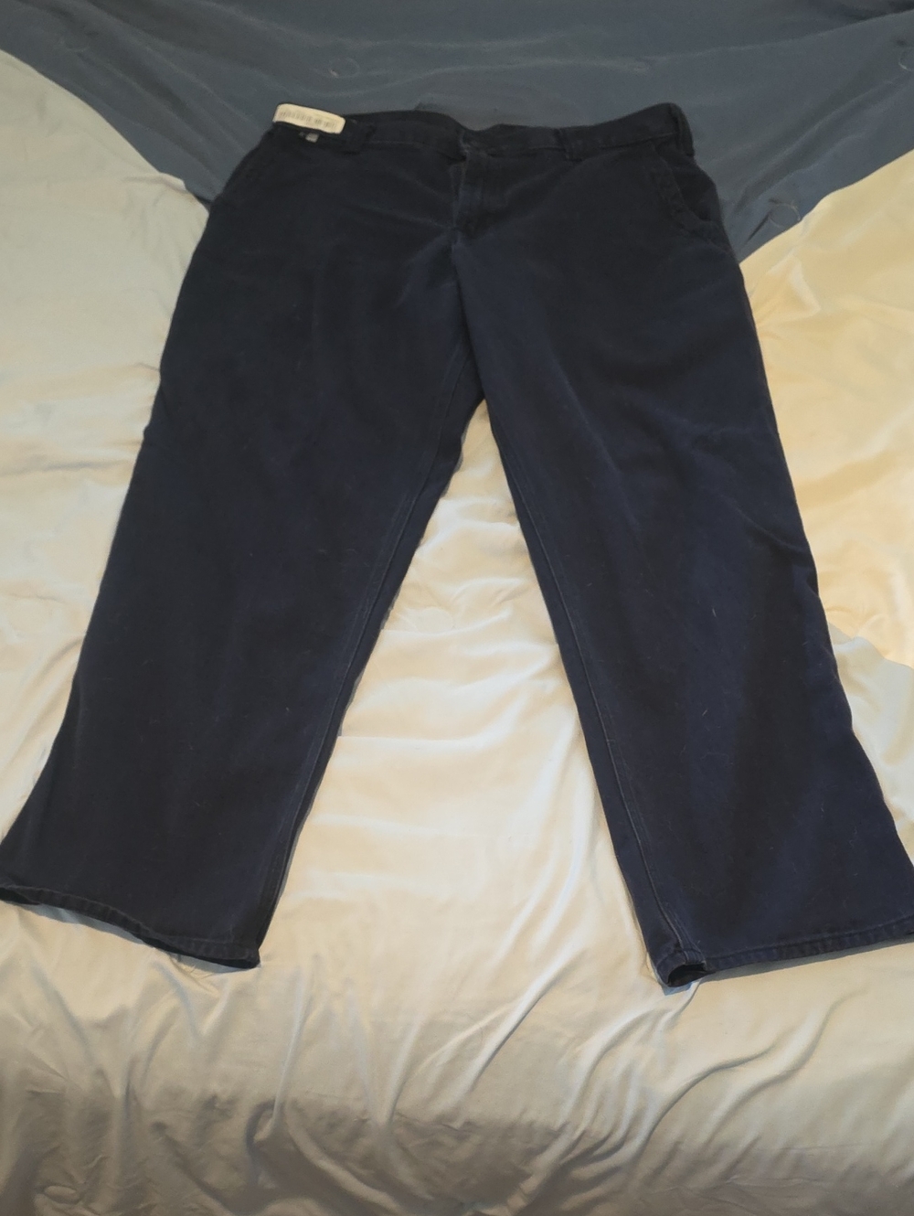 Carhartt Flame Resistant Work Pants Men's 34x30 Navy Cotton Blend